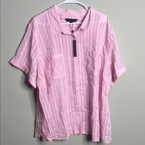 Tommy Hilfiger Pink Button Up Blouse 3X